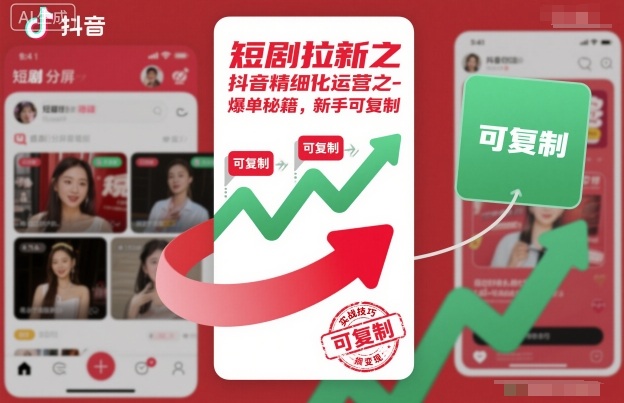 短剧拉新之抖音精细化运营之爆单秘籍，新手可复制远创网-专注分享副业落地实操课程 – 全网首发_高质量项目输出远创网