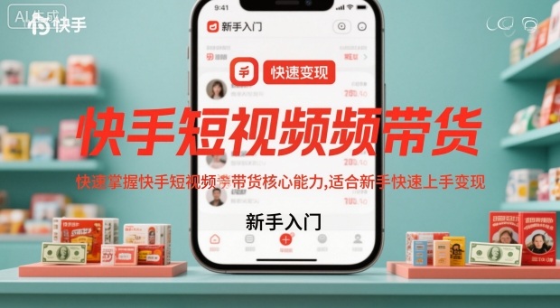 快手短视频带货，快速掌握快手短视频带货核心能力，适合新手快速上手变现远创网-专注分享副业落地实操课程 – 全网首发_高质量项目输出远创网