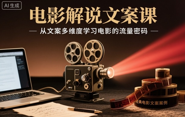 电影解说文案课，从文案多维度学习电影的流量密码远创网-专注分享副业落地实操课程 – 全网首发_高质量项目输出远创网