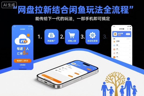 网盘拉新结合闲鱼玩法全流程，能传给下一代的玩法，一部手机即可搞定(附入口渠道以及实操教程)远创网-专注分享副业落地实操课程 – 全网首发_高质量项目输出远创网