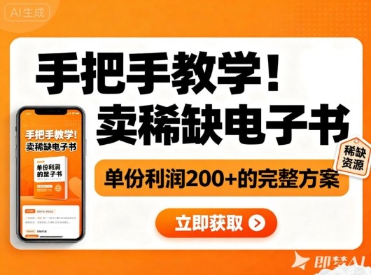 手把手教学!在小红书卖稀缺电子书,单份利润2张+的完整方案远创网-专注分享副业落地实操课程 – 全网首发_高质量项目输出远创网
