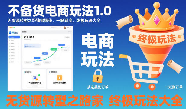 不备货电商玩法1.0,无货源转型之路独家揭秘,一站到底,终极玩法大全远创网-专注分享副业落地实操课程 – 全网首发_高质量项目输出远创网