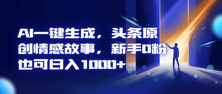 AI一键生成,头条原创情感故事,新手0粉也可日入1000+远创网-专注分享副业落地实操课程 – 全网首发_高质量项目输出远创网