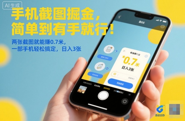 手机截图掘金,简单到有手就行!两张截图就能賺0.7米,一部手机轻松搞定,日入3张【揭秘】远创网-专注分享副业落地实操课程 – 全网首发_高质量项目输出远创网