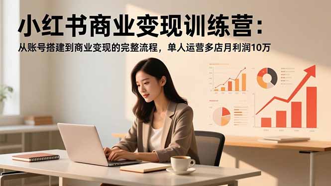 小红书商业变现训练营：从账号搭建到商业变现的完整流程，单人运营多店月利润10万远创网-专注分享副业落地实操课程 – 全网首发_高质量项目输出远创网