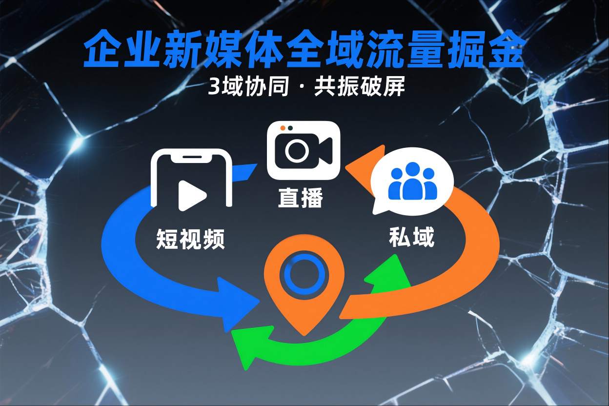 短视频全域商业模式，企业新媒体全域流量掘金，3域协同，共振破屏，短视频-直播-私域-地域米创网-专注分享副业落地实操课程 – 全网首发_高质量项目输出远创网