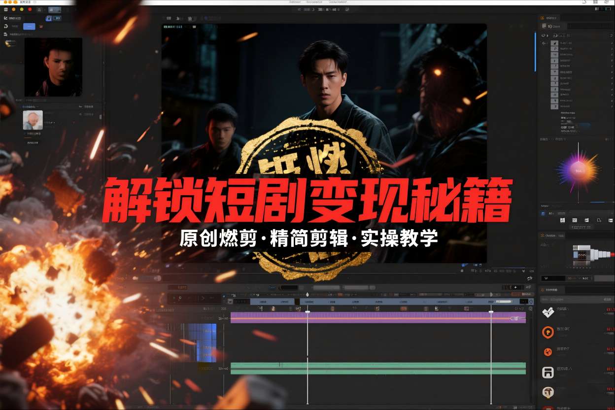 短剧拉新之原创燃剪精简剪辑实操课，解锁短剧变现秘籍米创网-专注分享副业落地实操课程 – 全网首发_高质量项目输出远创网