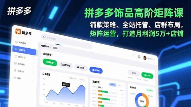 拼多多饰品高阶矩阵课，铺款策略、全站托管、店群布局，矩阵运营，打造月利润5万+店铺米创网-专注分享副业落地实操课程 – 全网首发_高质量项目输出远创网