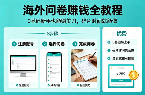 海外问卷賺钱全教程，0基础新手也能賺美刀，碎片时间就能做远创网-专注分享副业落地实操课程 – 全网首发_高质量项目输出远创网