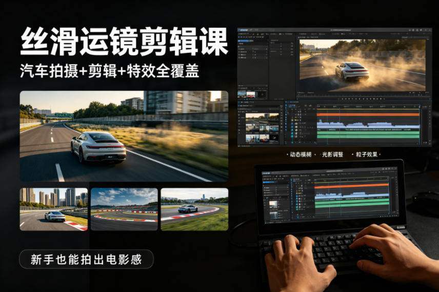 大叔丝滑运镜剪辑课，汽车拍摄+剪辑+特效全覆盖，新手也能拍出电影感远创网-专注分享副业落地实操课程 – 全网首发_高质量项目输出远创网