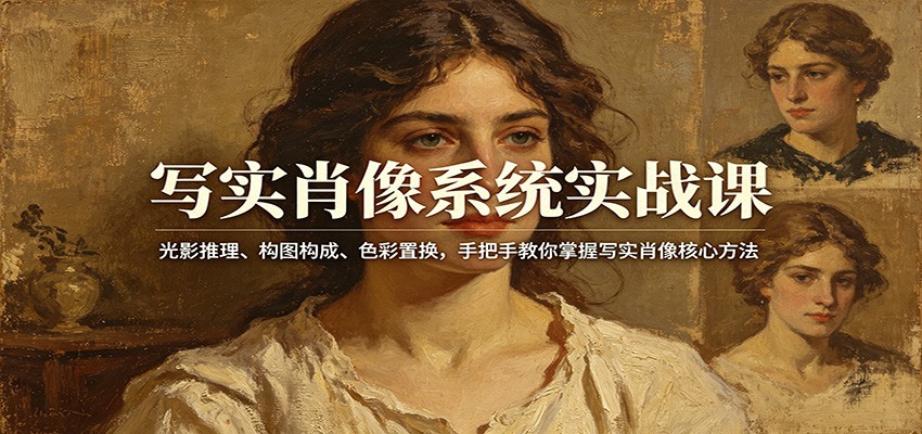 写实肖像系统实战课：光影推理、构图构成、色彩置换，手把手教你掌握写实肖像核心方法远创网-专注分享副业落地实操课程 – 全网首发_高质量项目输出远创网
