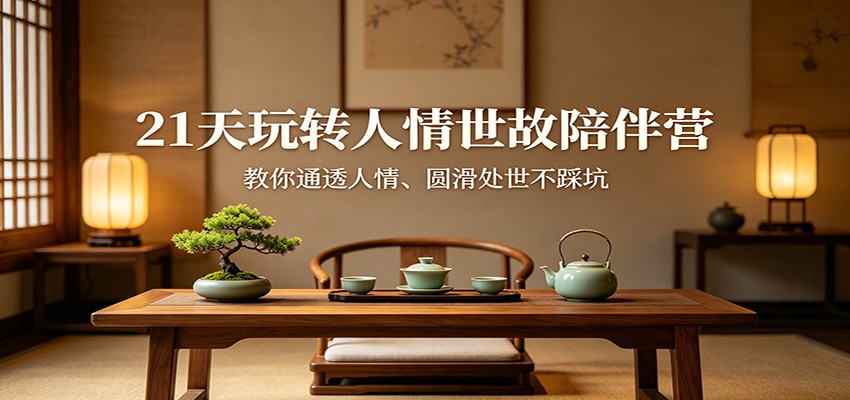 21天玩转人情世故陪伴营：教你通透人情、圆滑处世不踩坑远创网-专注分享副业落地实操课程 – 全网首发_高质量项目输出远创网