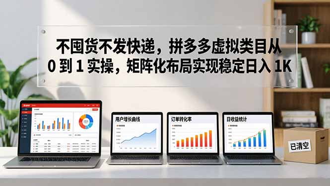 不囤货不发快递，拼多多虚拟类目从 0 到 1 实操，矩阵化布局实现稳定日入 1K远创网-专注分享副业落地实操课程 – 全网首发_高质量项目输出远创网