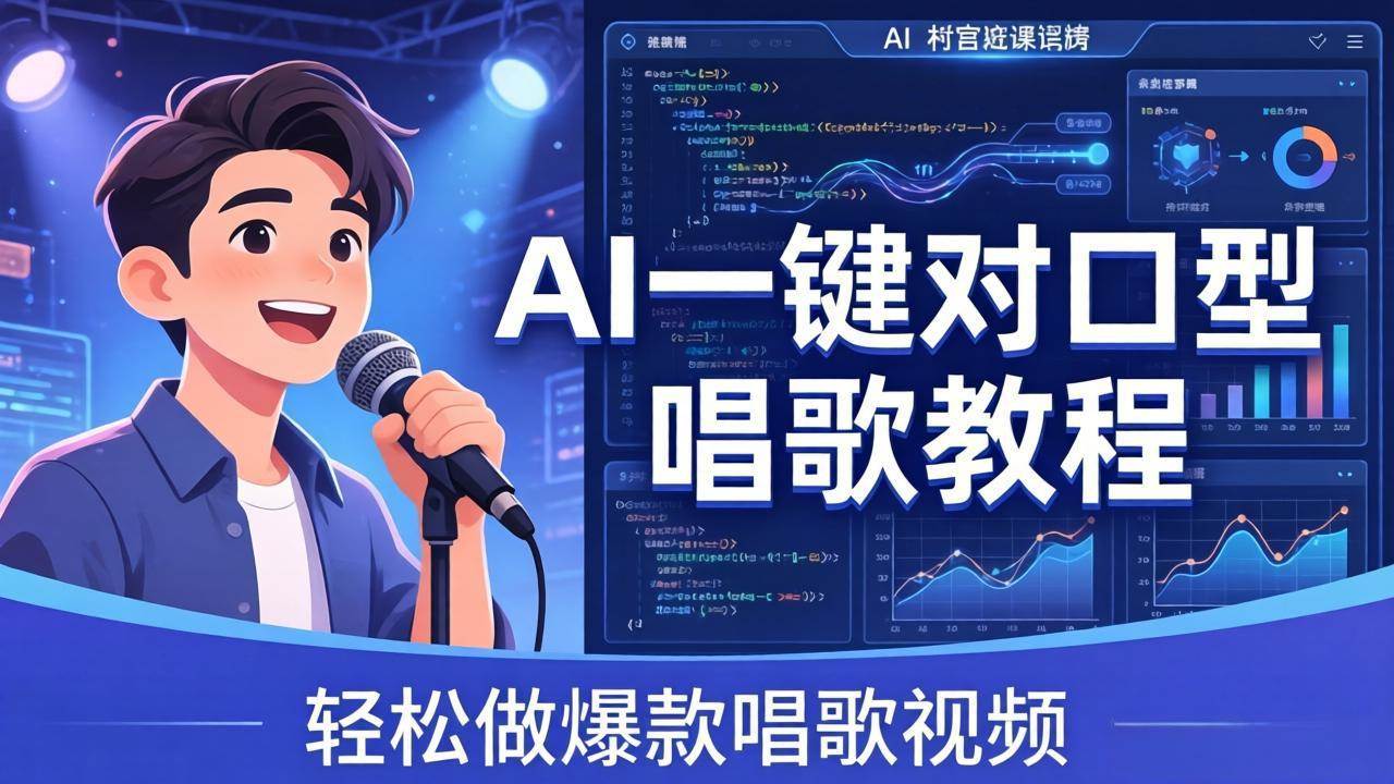 （18118期） AI一键对口型唱歌教程：零基础也能学，素材准备+模型训练+音色转换，轻松做爆款唱歌视频米创网-专注分享副业落地实操课程 – 全网首发_高质量项目输出远创网