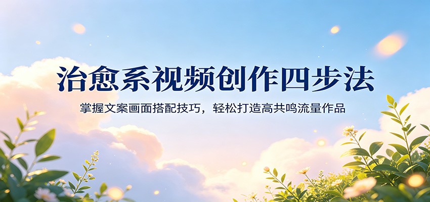 治愈系视频创作四步法：掌握文案画面搭配技巧，轻松打造高共鸣流量作品米创网-专注分享副业落地实操课程 – 全网首发_高质量项目输出远创网