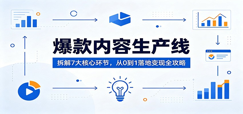 爆款内容生产线：拆解7大核心环节，从0到1落地变现全攻略米创网-专注分享副业落地实操课程 – 全网首发_高质量项目输出远创网
