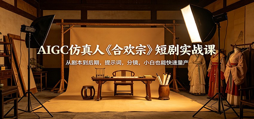 AIGC仿真人《合欢宗》短剧实战课：从剧本到后期，提示词，分镜，小白也能快速量产米创网-专注分享副业落地实操课程 – 全网首发_高质量项目输出远创网