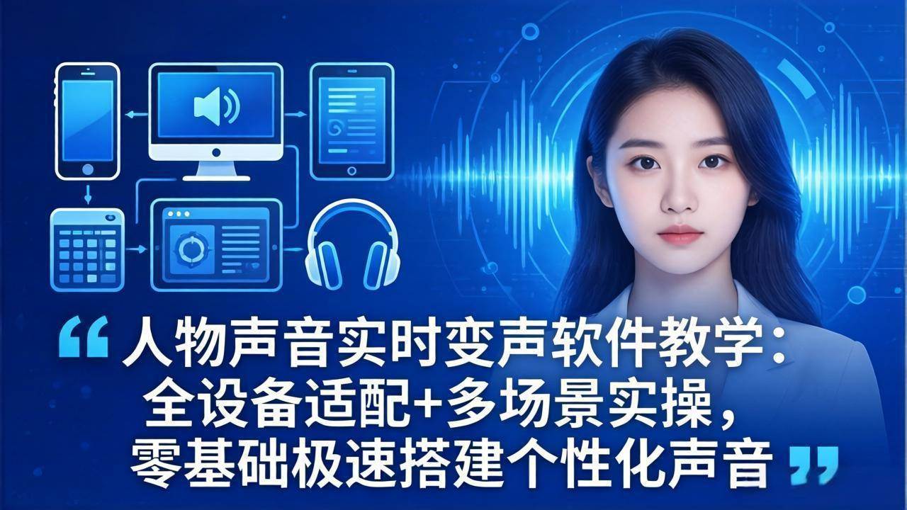 （18120期）人物声音实时变声软件教学：全设备适配+多场景实操，零基础极速搭建个性化声音米创网-专注分享副业落地实操课程 – 全网首发_高质量项目输出远创网
