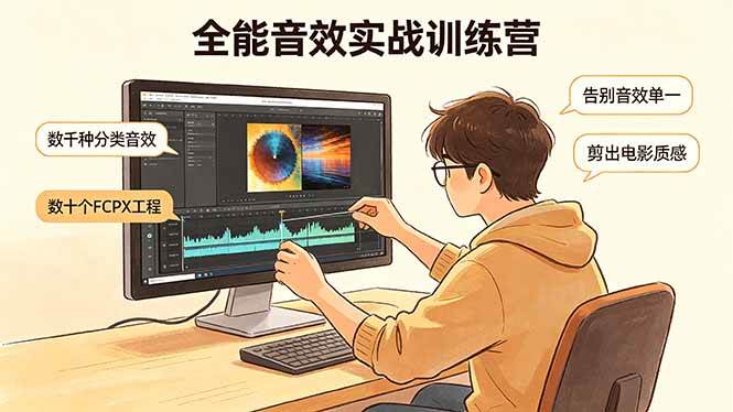 （18287期）全能音效实战训练营：数千种分类音效+数十个FCPX工程，告别音效单一，剪出电影质感米创网-专注分享副业落地实操课程 – 全网首发_高质量项目输出远创网