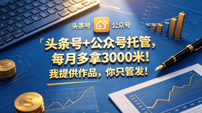 头条号+公众号托管，每月多拿3000米！我提供作品，你只管发！【揭秘】米创网-专注分享副业落地实操课程 – 全网首发_高质量项目输出远创网