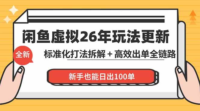 （18296期）闲鱼虚拟从0到1系统化运营课程：标准化打法拆解 + 高效出单全链路教学，新手也能日出100单米创网-专注分享副业落地实操课程 – 全网首发_高质量项目输出远创网