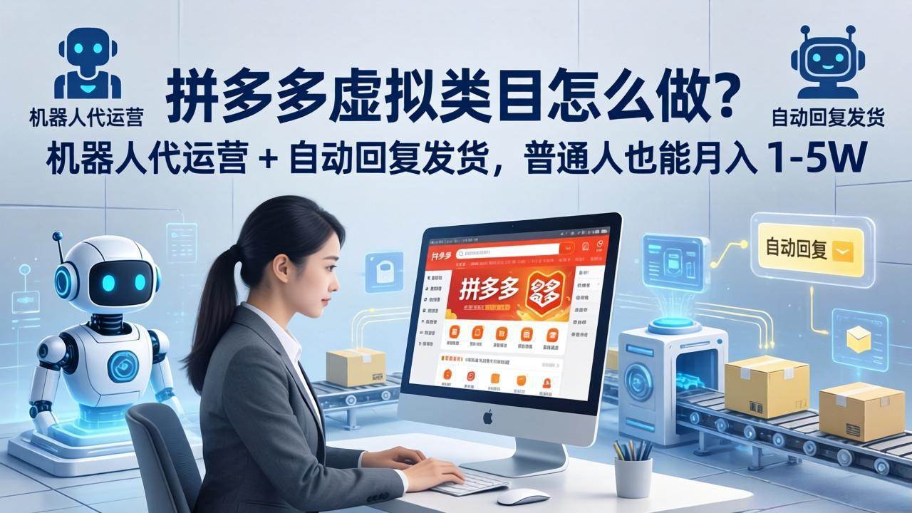 （18111期）拼多多虚拟类目怎么做？机器人代运营 + 自动回复发货，普通人也能月入 1-5W米创网-专注分享副业落地实操课程 – 全网首发_高质量项目输出远创网