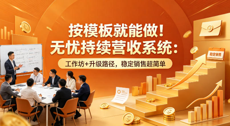按模板就能做！无忧持续营收系统：工作坊+升级路径，稳定销售超简单【原创双语字幕】米创网-专注分享副业落地实操课程 – 全网首发_高质量项目输出远创网