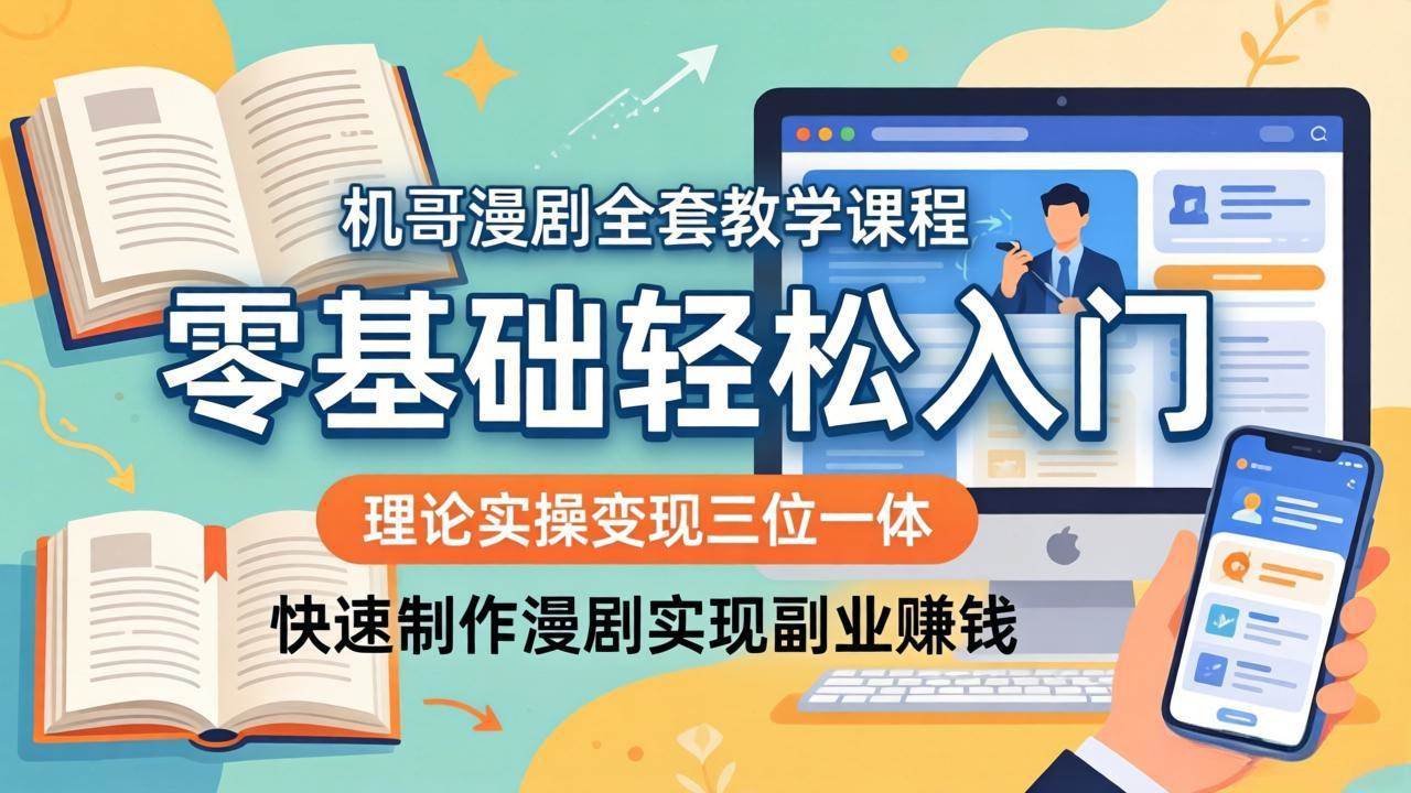（18168期）机哥漫剧全套教学课程，理论实操变现三位一体，零基础轻松入门，快速制作漫剧实现副业赚钱米创网-专注分享副业落地实操课程 – 全网首发_高质量项目输出远创网