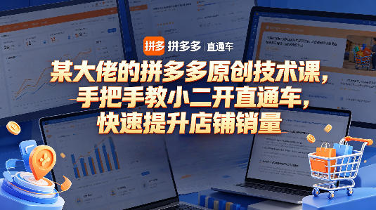 某大佬的拼多多原创技术课，手把手教小二开直通车，快速提升店铺销量米创网-专注分享副业落地实操课程 – 全网首发_高质量项目输出远创网