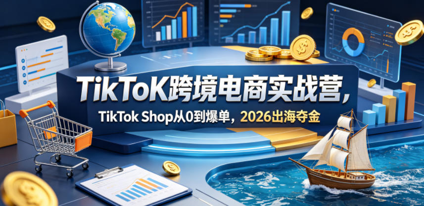 TikToK跨境电商实战营，TikTok Shop从0到爆单，2026出海夺金米创网-专注分享副业落地实操课程 – 全网首发_高质量项目输出远创网