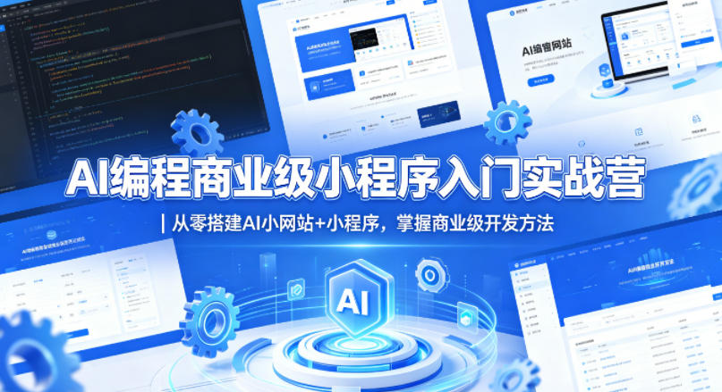 AI编程商业级小程序入门实战营｜从零搭建AI小网站+小程序，掌握商业级开发方法米创网-专注分享副业落地实操课程 – 全网首发_高质量项目输出远创网