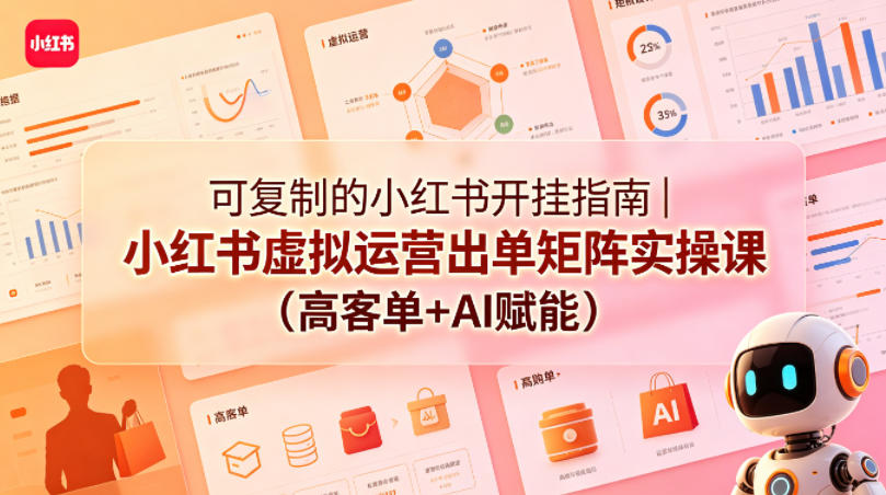 可复制的小红书开挂指南｜小红书虚拟运营出单矩阵实操课（高客单+AI赋能）米创网-专注分享副业落地实操课程 – 全网首发_高质量项目输出远创网