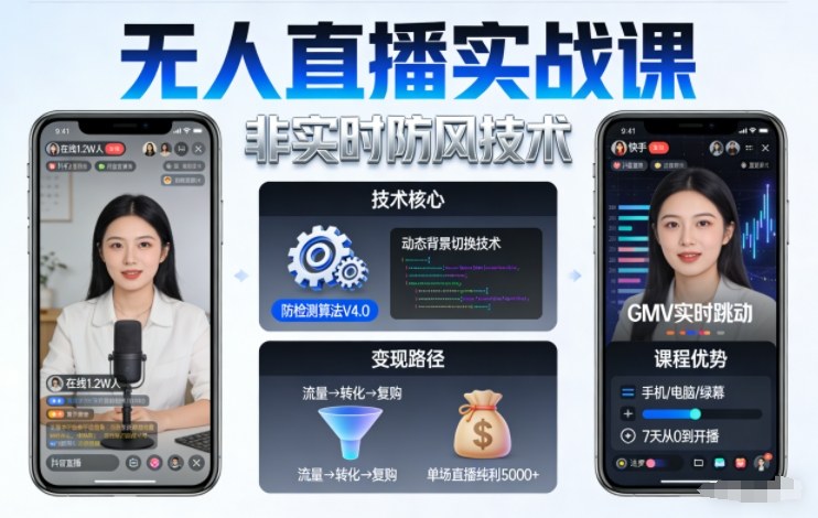 宝子哥无人直播实战课，非实时防风技术，聚焦抖音快手等平台直播带货，轻松开启直播变现之路（更新2026年5月02日）米创网-专注分享副业落地实操课程 – 全网首发_高质量项目输出远创网