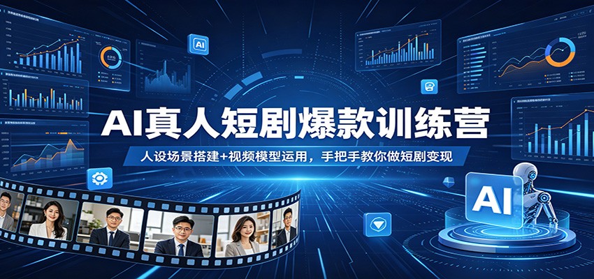 AI真人短剧爆款训练营：人设场景搭建+视频模型运用，手把手教你做短剧变现米创网-专注分享副业落地实操课程 – 全网首发_高质量项目输出远创网