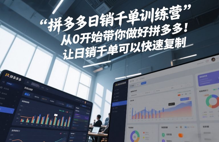 拼多多日销千单训练营，从0开始带你做好拼多多，让日销千单可以快速复制(更新26年4月)米创网-专注分享副业落地实操课程 – 全网首发_高质量项目输出远创网