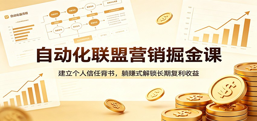 自动化联盟营销掘金课：建立个人信任背书，躺赚式解锁长期复利收益米创网-专注分享副业落地实操课程 – 全网首发_高质量项目输出远创网