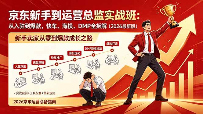 （18291期）京东新手到运营总监实战班：从入驻到爆款，快车、海投、DMP全拆解，2026最新版米创网-专注分享副业落地实操课程 – 全网首发_高质量项目输出远创网