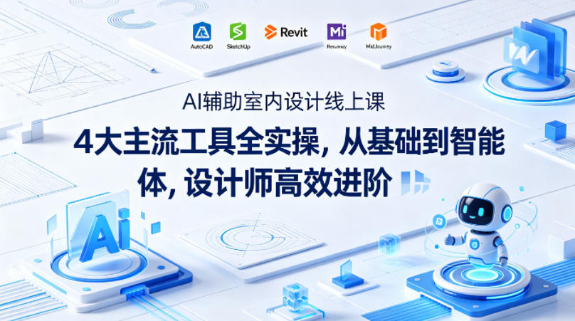 AI辅助室内设计线上课｜4大主流工具全实操，从基础到智能体，设计师高效进阶米创网-专注分享副业落地实操课程 – 全网首发_高质量项目输出远创网