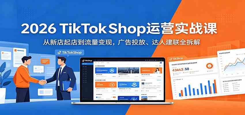 2026 TikTokShop运营实战课：从新店起店到流量变现，广告投放、达人建联全拆解米创网-专注分享副业落地实操课程 – 全网首发_高质量项目输出远创网
