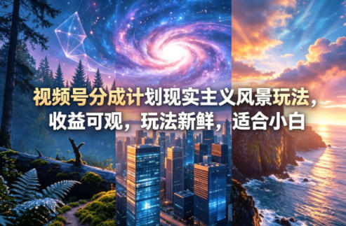 视频号分成计划现实主义风景玩法，收益可观，玩法新鲜，适合小白米创网-专注分享副业落地实操课程 – 全网首发_高质量项目输出远创网