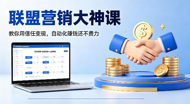 联盟营销大神课，教你用信任变现，自动化賺钱还不费力【原创双语字幕】米创网-专注分享副业落地实操课程 – 全网首发_高质量项目输出远创网