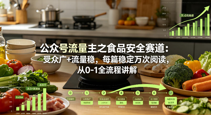 公众号流量主之食品安全赛道，受众广+流量稳，每篇作品稳定万次阅读，从0-1全流程讲解米创网-专注分享副业落地实操课程 – 全网首发_高质量项目输出远创网