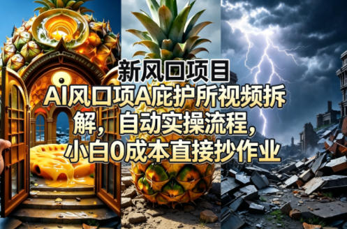 新风口项目AI庇护所视频拆解，自动实操流程，小白0成本直接抄作业米创网-专注分享副业落地实操课程 – 全网首发_高质量项目输出远创网