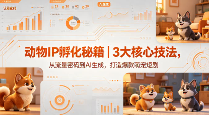 动物IP孵化秘籍｜3大核心技法，从流量密码到AI生成，打造爆款萌宠短剧米创网-专注分享副业落地实操课程 – 全网首发_高质量项目输出远创网
