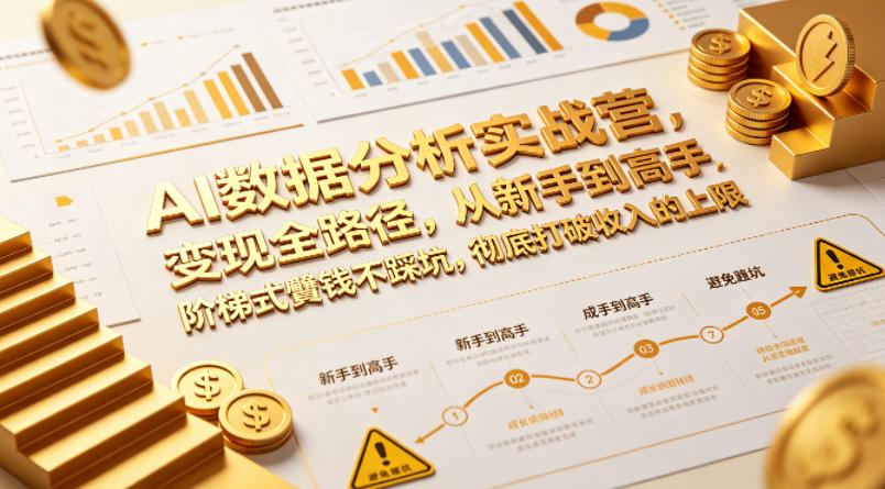 AI数据分析实战营，变现全路径，从新手到高手，阶梯式賺钱不踩坑，彻底打破收入的上限米创网-专注分享副业落地实操课程 – 全网首发_高质量项目输出远创网