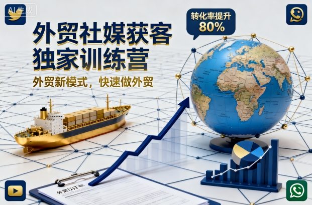 外贸社媒获客独家训练营，外贸新模式，快速做外贸（更新26年4月）米创网-专注分享副业落地实操课程 – 全网首发_高质量项目输出远创网
