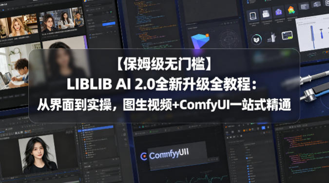 【保姆级无门槛】LIBLIB AI 2.0全新升级全教程：从界面到实操，图生视频+ComfyUI一站式精通米创网-专注分享副业落地实操课程 – 全网首发_高质量项目输出远创网