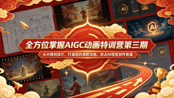 全方位掌握AIGC动画特训营第三期，从分镜到成片，打造国风爆款动画，抢占AI视觉创作赛道红利米创网-专注分享副业落地实操课程 – 全网首发_高质量项目输出远创网