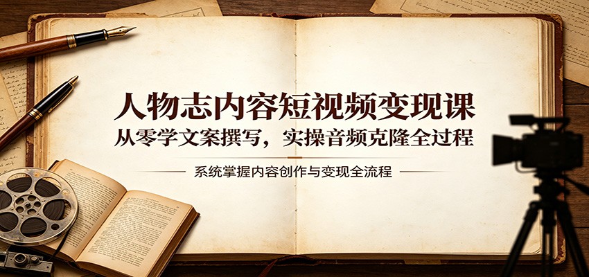 人物志内容短视频变现课：从零学文案撰写，实操音频克隆全过程米创网-专注分享副业落地实操课程 – 全网首发_高质量项目输出远创网