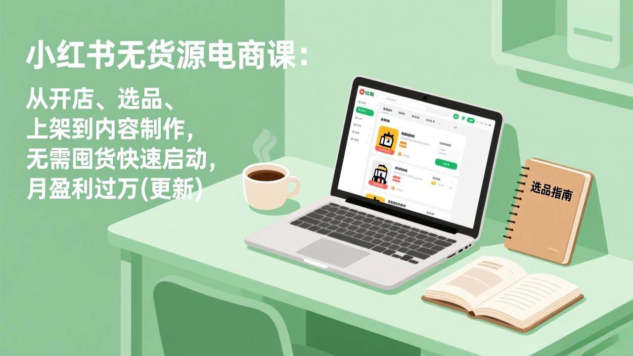 （18127期）小红书无货源电商课(4月20更新)：从开店、选品、上架到内容制作，无需囤货快速启动，月盈利过万米创网-专注分享副业落地实操课程 – 全网首发_高质量项目输出远创网